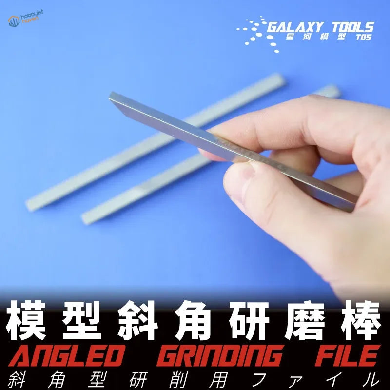 Silver bevel sanding stick with smooth metallic finish and precise beveled edges