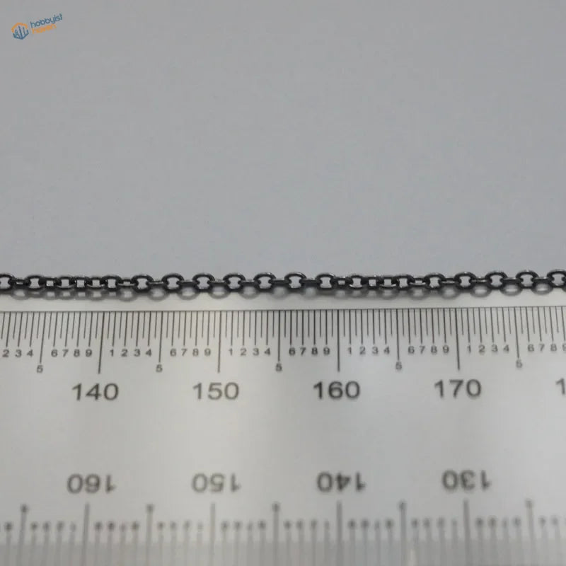 Black metal anchor chain with sleek uniform links designed for model ships metal anchor chain in black