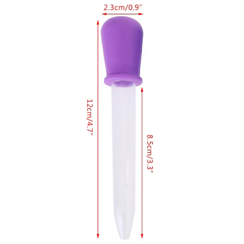 10pcs silicone droppers with purple silicone-tipped glass dropper