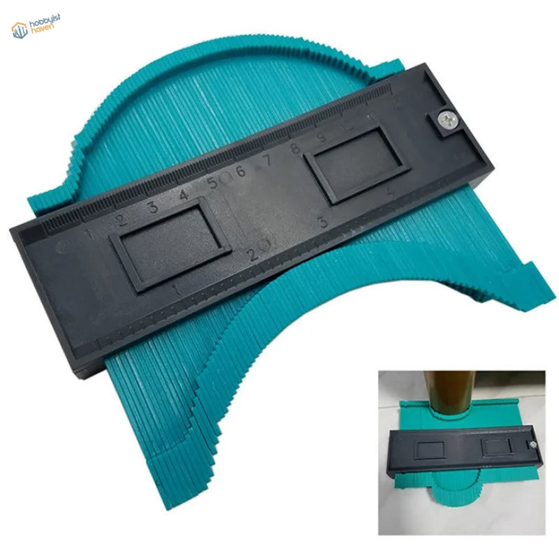 Contour copy duplicator teal and black plastic guide with ruler scale