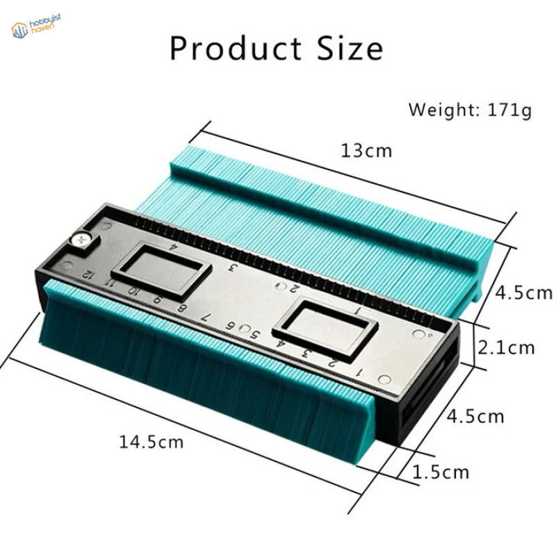Contour copy duplicator teal plastic and black metal tool with measurement windows