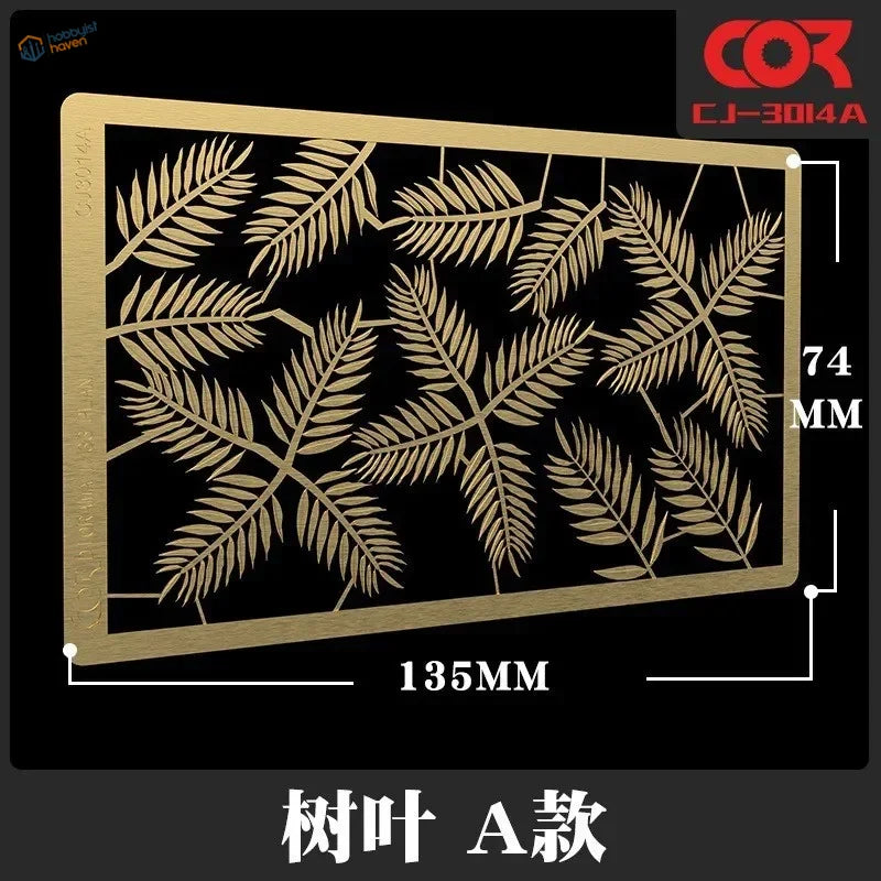 Cormake 1/35 PE gold fern leaves stencil for scale modeling tools