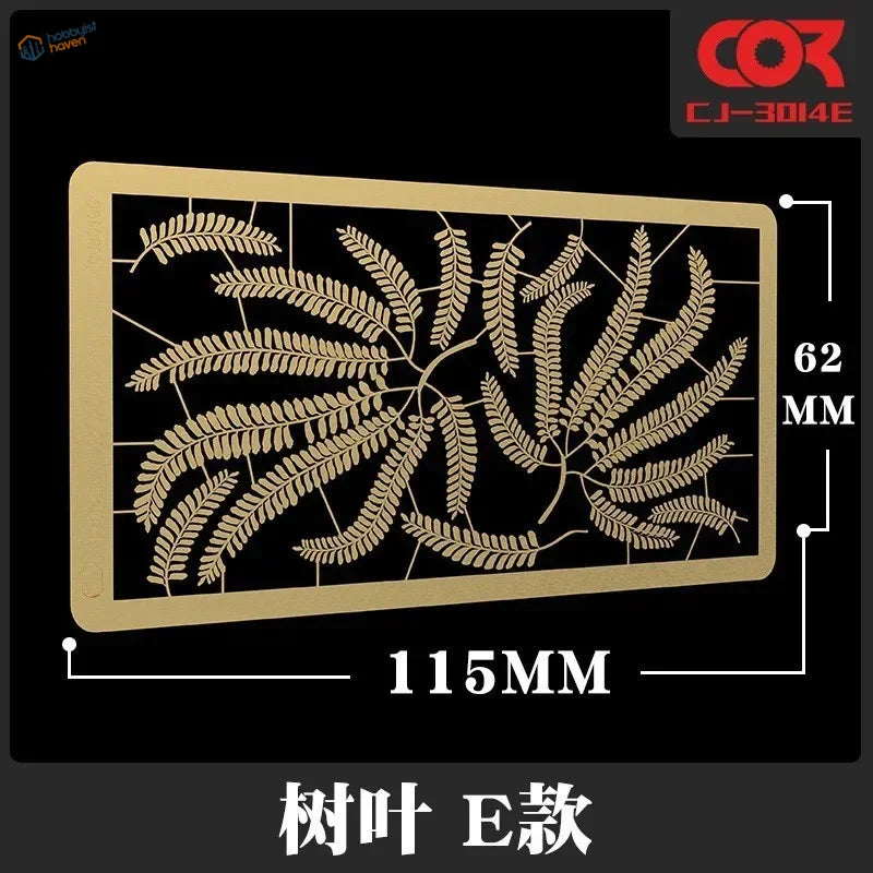 Gold Cormake 1/35 PE plant leaves stencil CJ-3014E fern pattern