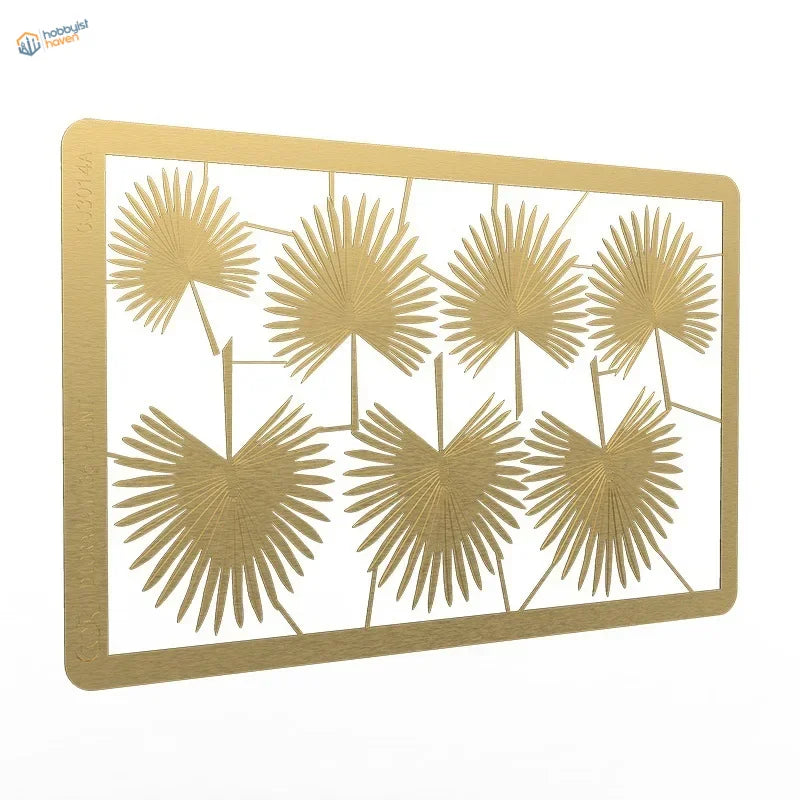 Gold Cormake 1/35 PE plant leaves wall art with palm pattern