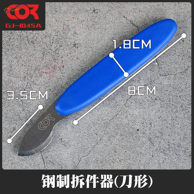 Cormake parts separator GJ-1045A blue-handled curved steel scraper