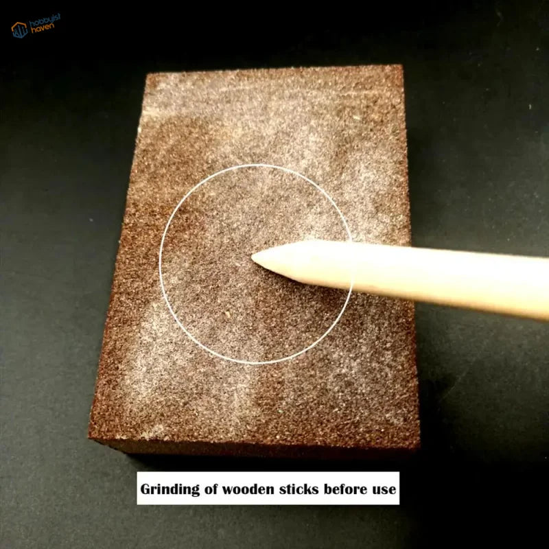 Corrugated sheet shaping jig grinding wood stick on abrasive block with aluminum sheets
