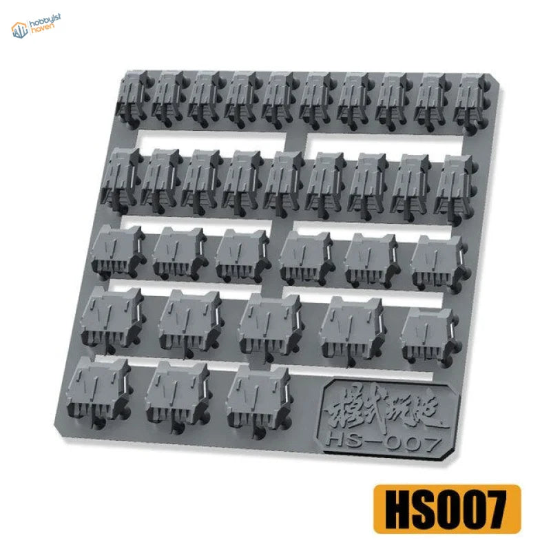 Gray plastic tray of 24 hs-007 tank turret detailing parts for Gunplas