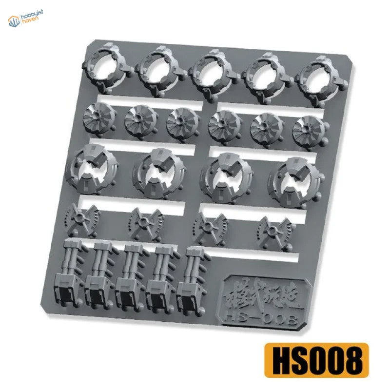 Gray plastic detailing parts sheet for Gunplas scale modeling tools