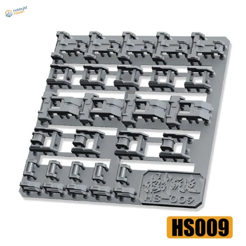 Gray plastic HS-009 train track connector detailing parts for scale modeling
