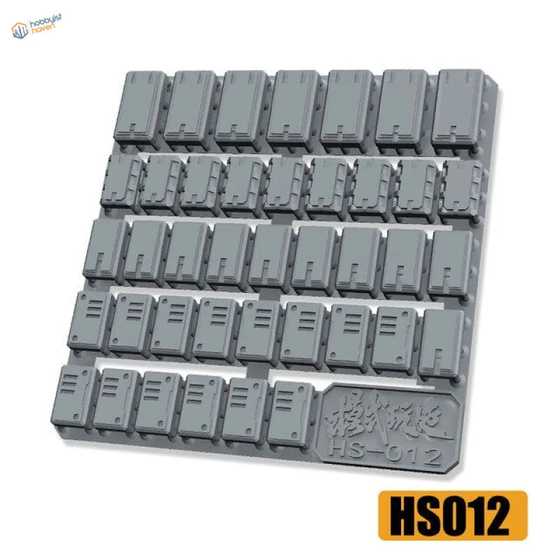 Gray plastic keyboard detailing parts for Gunpla model kits, HS-012