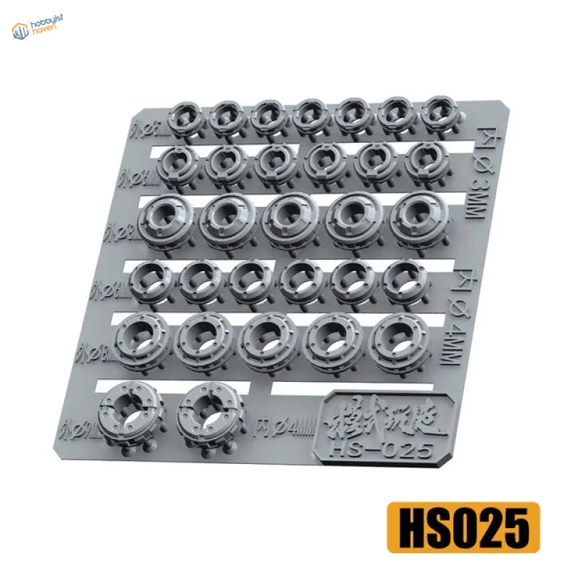 Gray HS-025 detailing parts plate with metal fittings for Gunpla model kits