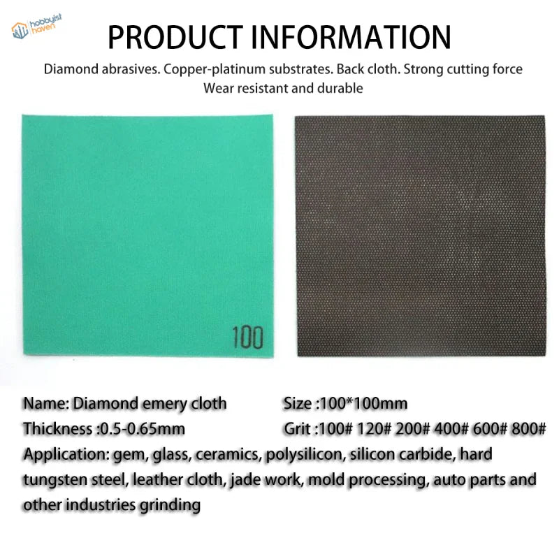 Diamond emery cloth sanding sheets for resin and metal models