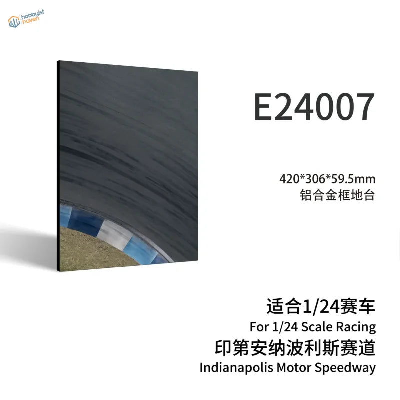 Black aluminum alloy frame display base with realistic Indianapolis track