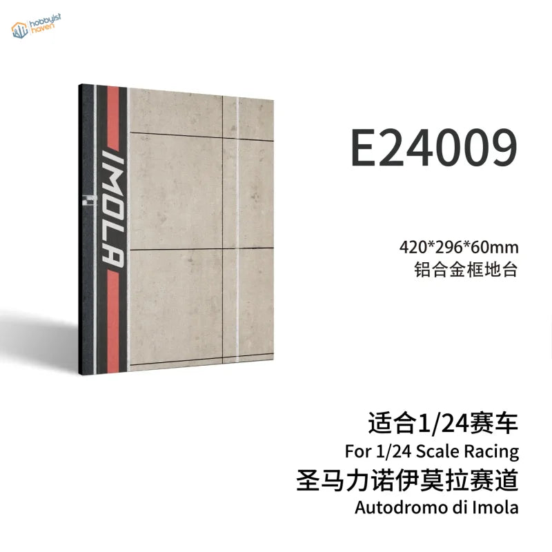 Imola realistic track display base with aluminum alloy frame for 1/24 models