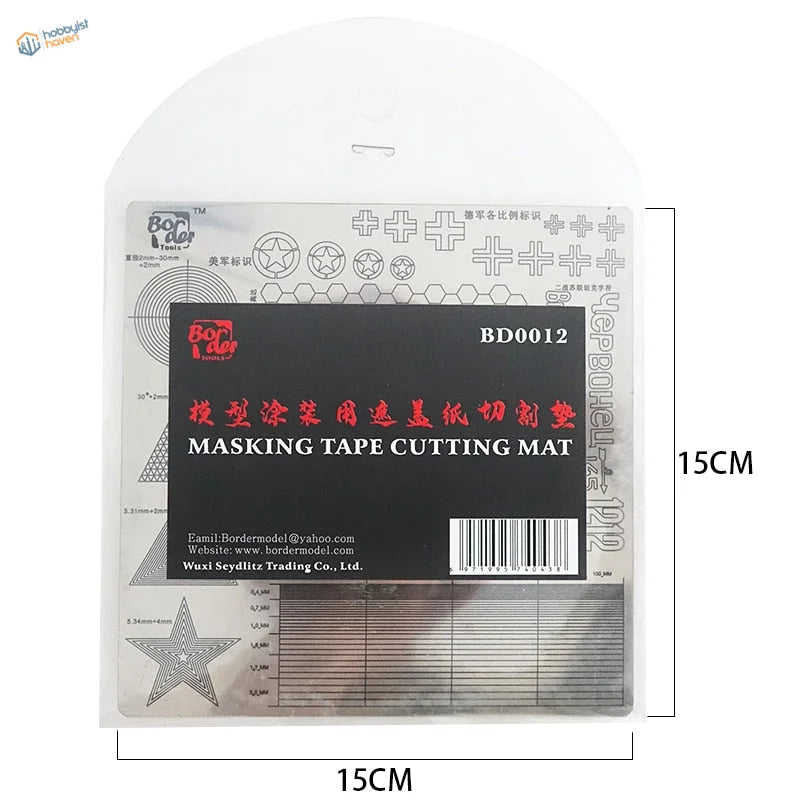 Bordermodel BD0012 clear masking tape cutting template with grids and patterns