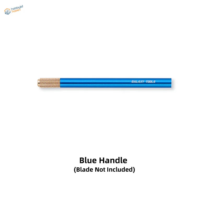 Double-sided professional tungsten scraper with blue galaxy tools handle and gold grip for panel lines