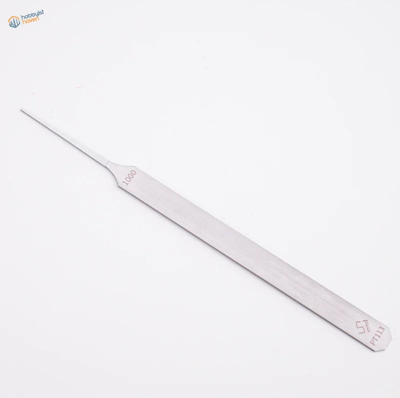 Silver stainless steel ultra-fine file for scale modeling tools