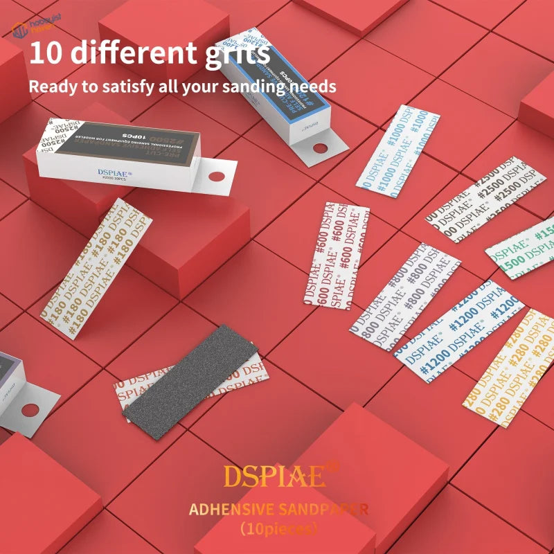 DSPIAE 180-2500 grit adhesive sandpaper sets for aluminum sanding boards