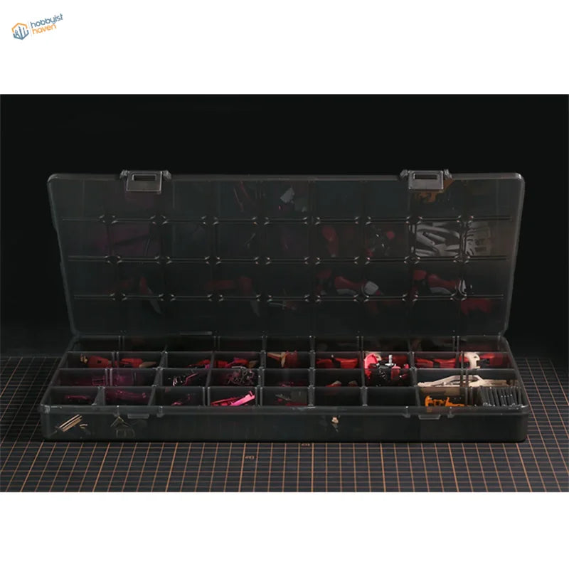 DSPIAE 36 spaces modular storage box with transparent compartments for tools