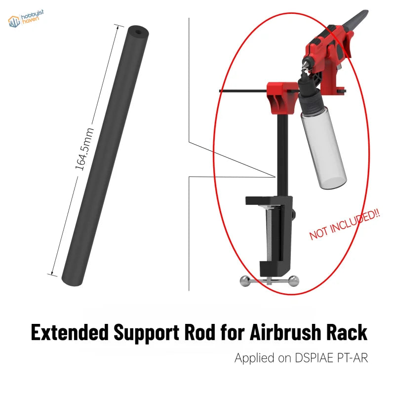 DSPIAE 4-dock airbrush holder black 164.5mm support rod