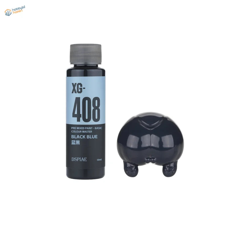 Glossy black ceramic pig figurine with DSPIAE 50ml pre-mixed acrylic paint