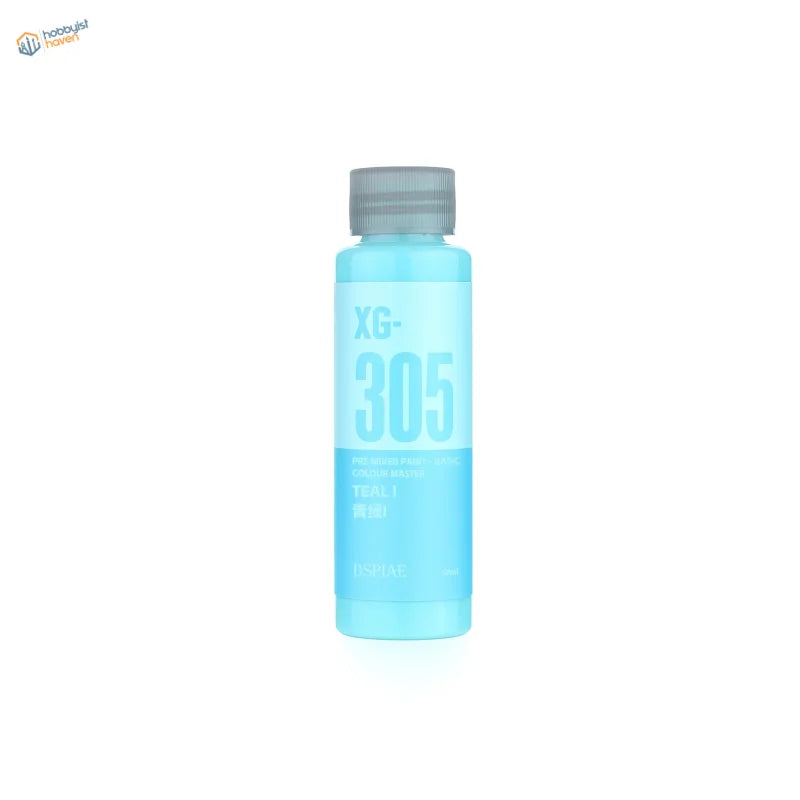 DSPIAE 50ml pre-mixed acrylic paint XG-305 teal in translucent blue bottle