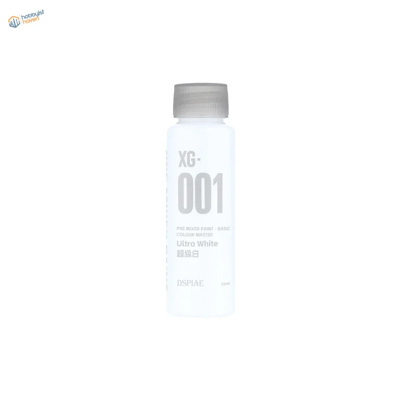 DSPIAE xg-001 ultra white 50ml pre-mixed acrylic paint bottle for model kits