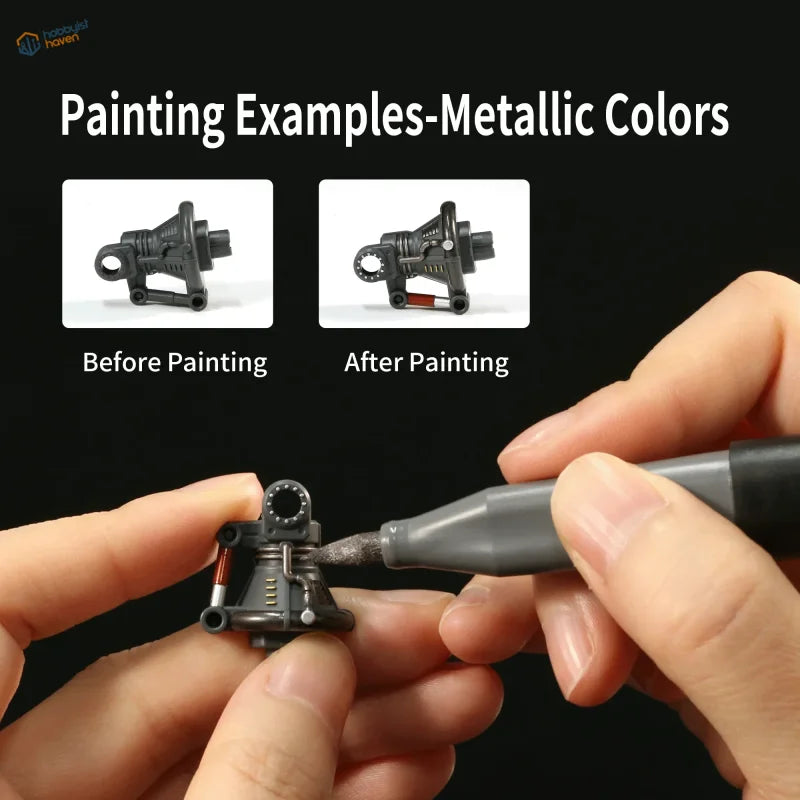 Painting Lego weapon with DSPIAE metallic acrylic pens for glossy finish