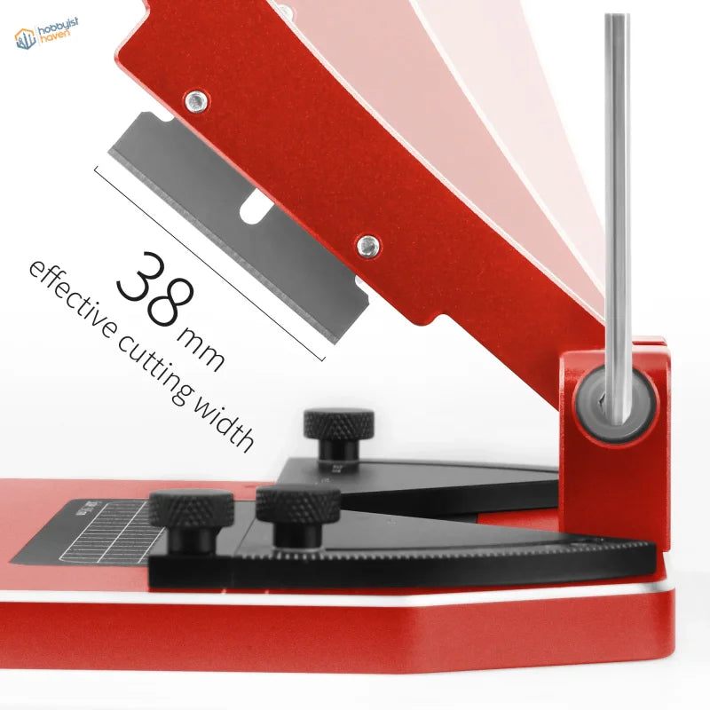 DSPIAE angle cutting station with red black manual paper cutter 38 mm width