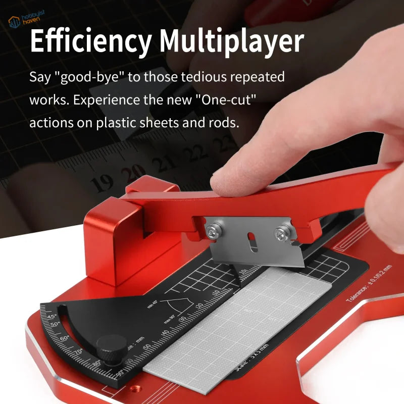 DSPIAE angle cutting station red black tile cutter precision blade on plastic sheets