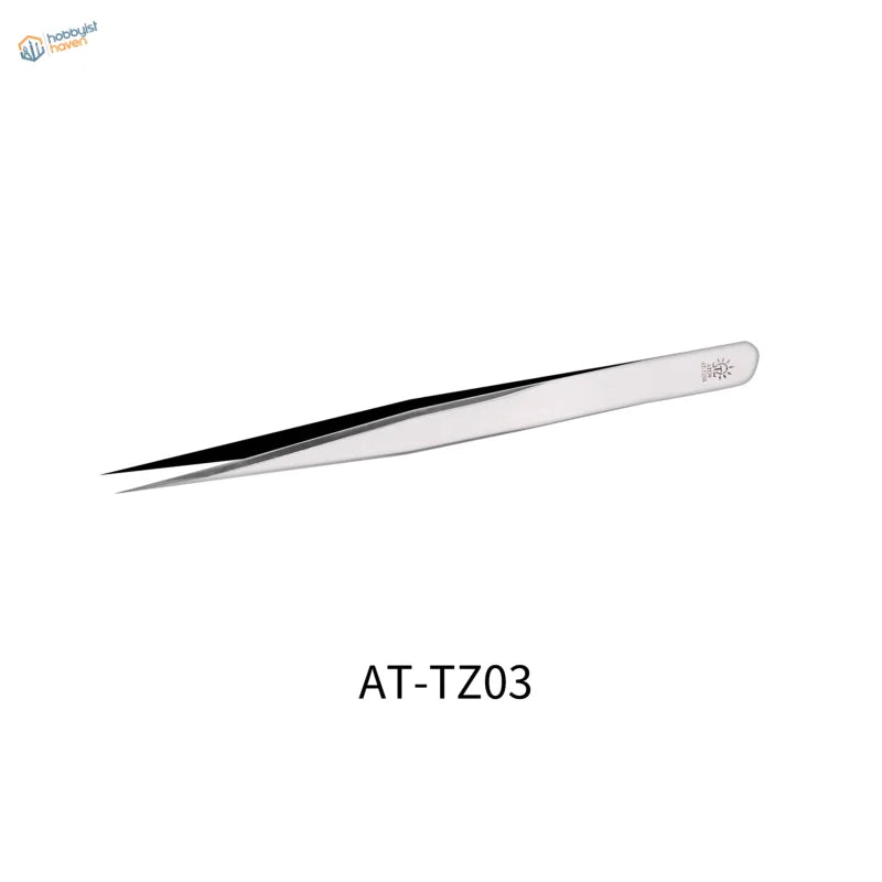 Dspiae anti-static tweezers with silver-tipped blackened precision grip