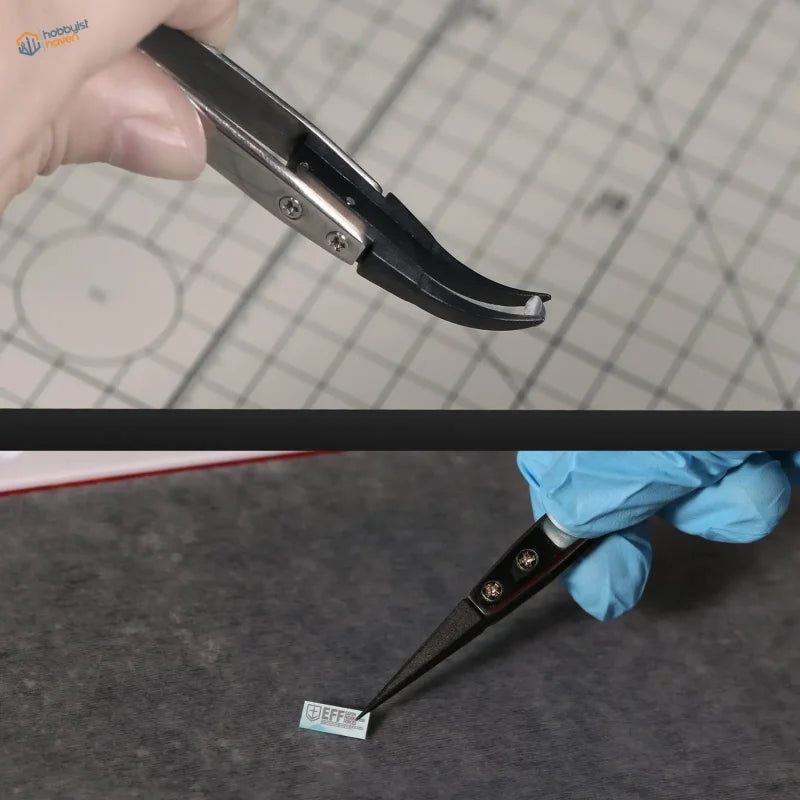 DSPIAE anti-static tweezers black stainless steel precision model with Jeff logo