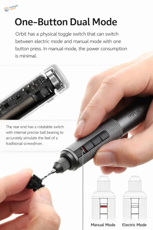 DSPIAE AT-ED Orbit electric hand drill with black ergonomic screwdriver grip