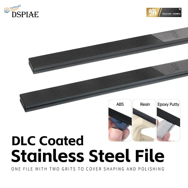 DSPIAE AT-FX DLC coated stainless steel file with dual grits