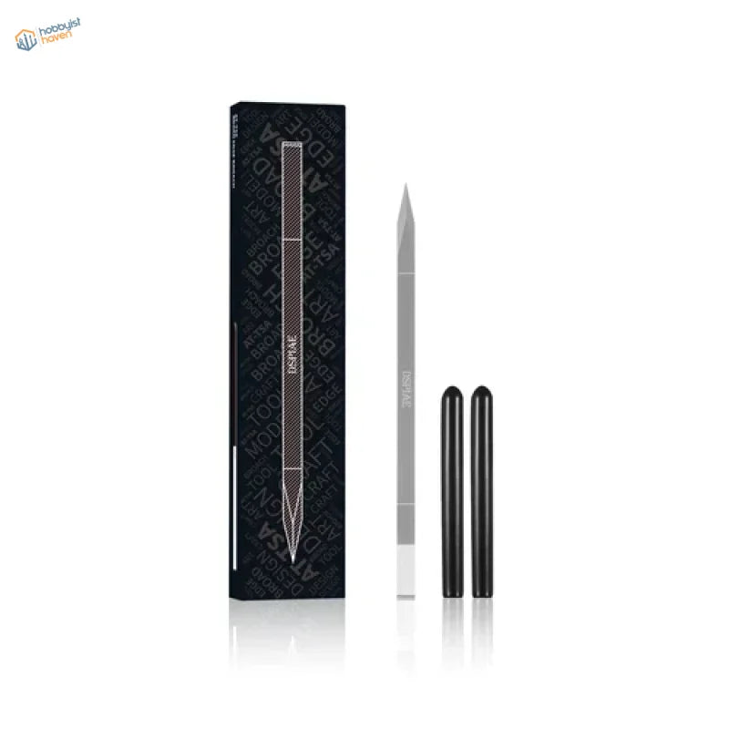 DSPIAE Broad Edge Push Knife with sleek silver tip and black grip