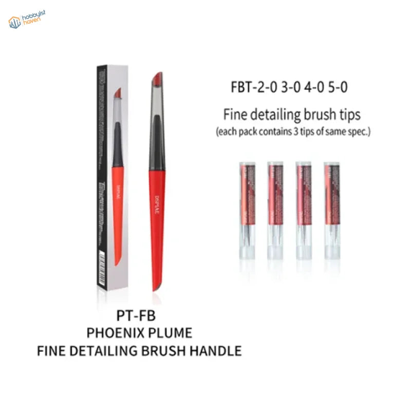 DSPIAE red phoenix plume brush with black grip for panel lines in scale modeling tools