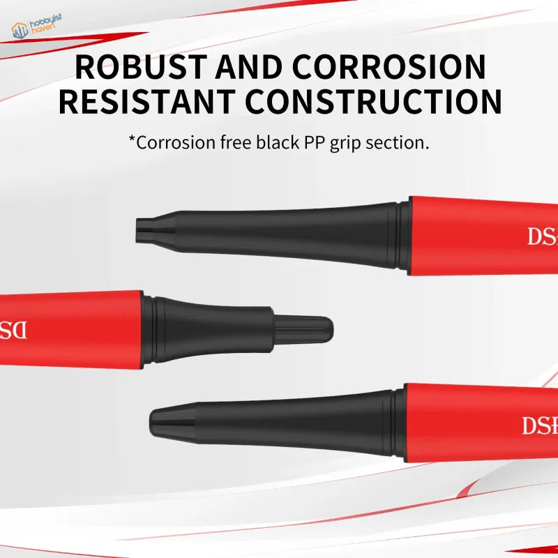 DSPIAE red black dart flights with corrosion-resistant PP grip for panel lines
