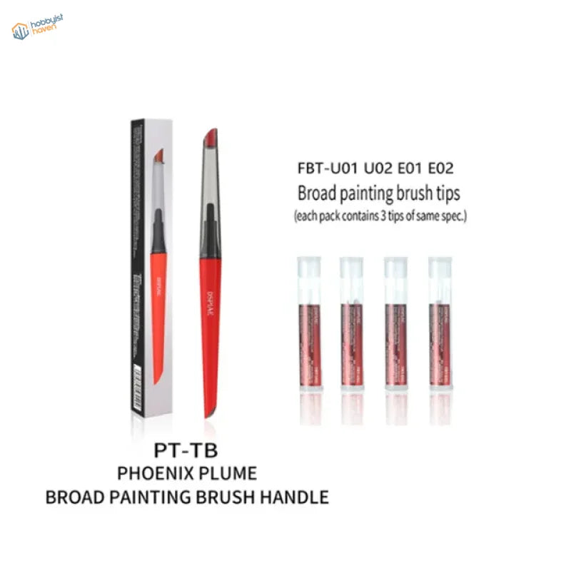 DSPIAE red phoenix plume brush with black grip for panel lines in scale modeling tools