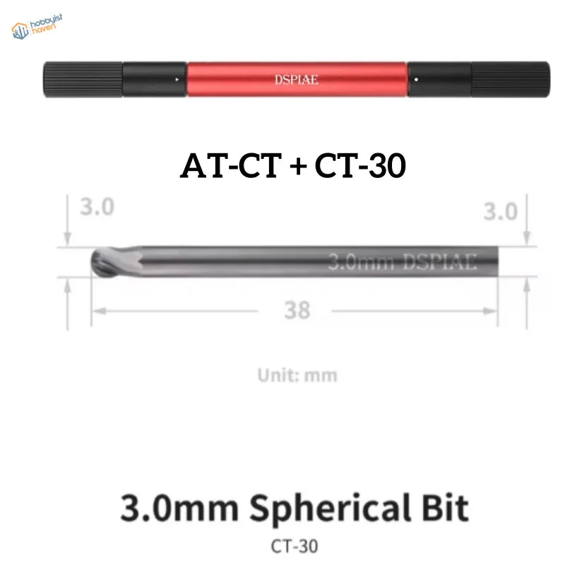 DSPIAE circular chamfering tool CT-30 red black 3.0mm spherical bit
