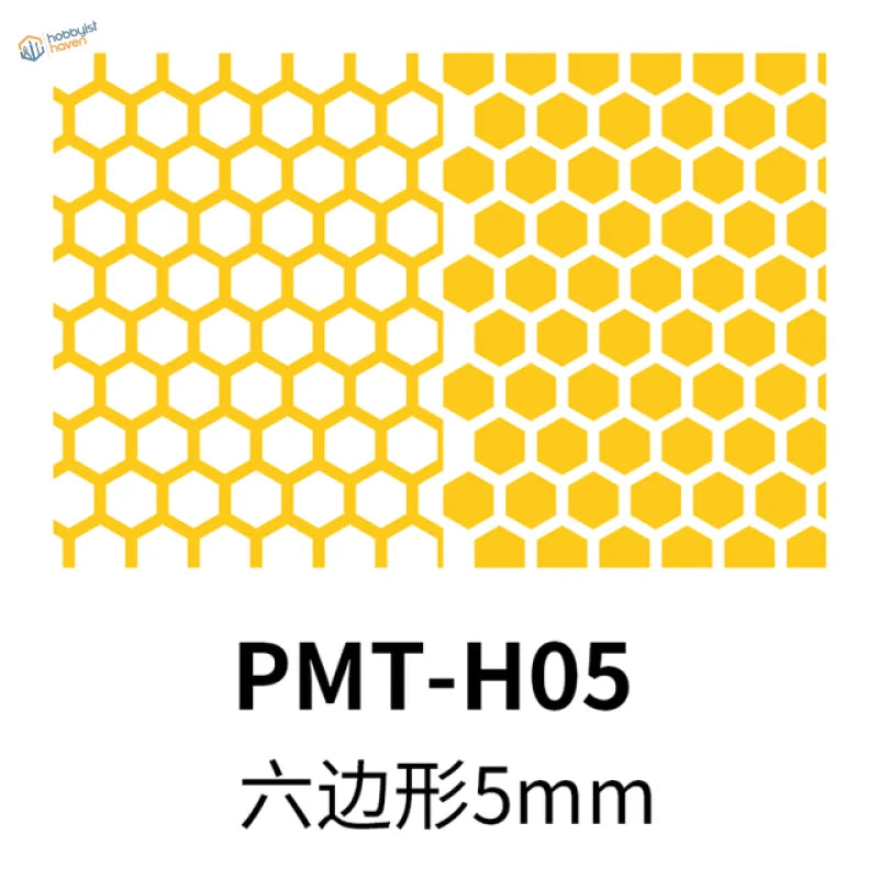 DSPIAE digital camouflage masking stencils with 5mm yellow hex pattern