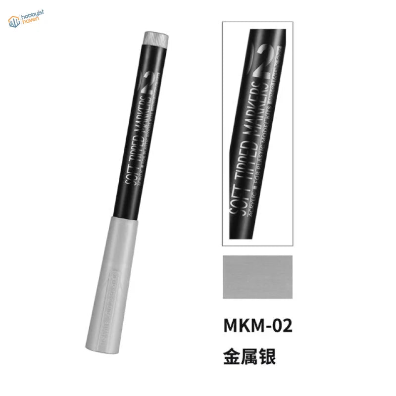 Dspiae eco acrylic pens MKM-02 silver soft-tipped marker for scale modeling tools