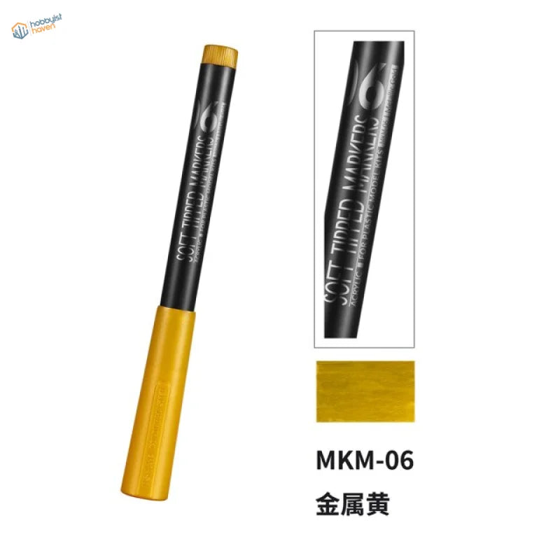 Dspiae eco acrylic pens metallic yellow soft-tipped marker with gold cap