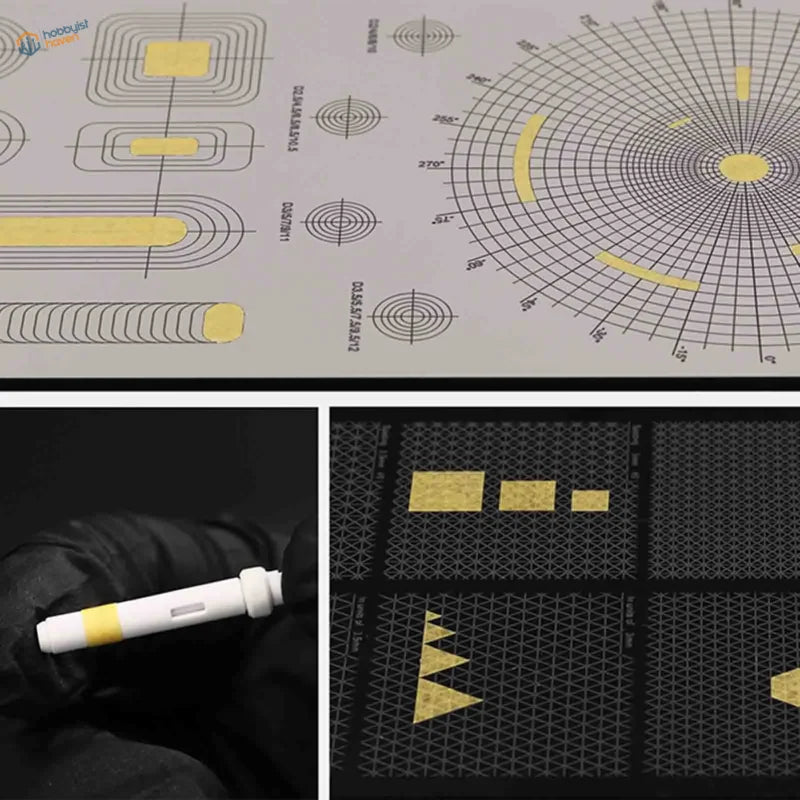 DSPIAE masking tape cutting templates with precision yellow tool