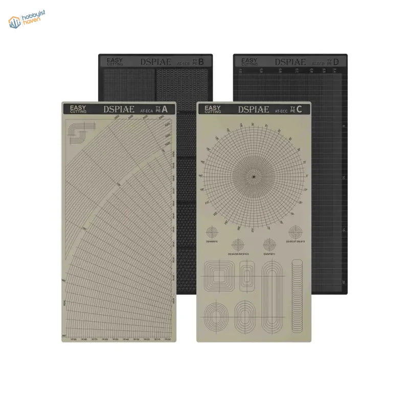DSPIAE masking tape cutting templates: 4 precision grid mats in black beige