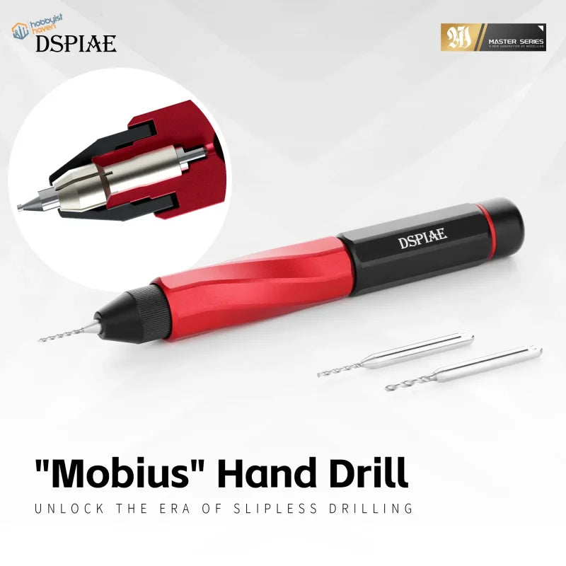 DSPIAE Mobius hand drill red black ergonomic design back view