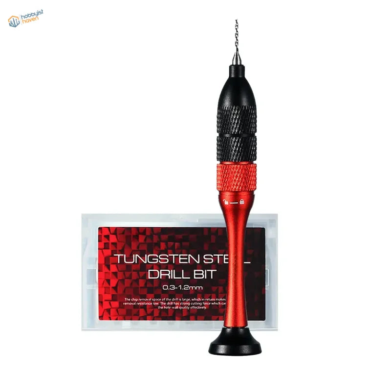 DSPIAE Next-Gen AT-SHD precision hand drill set with red black grip and tungsten steel bit