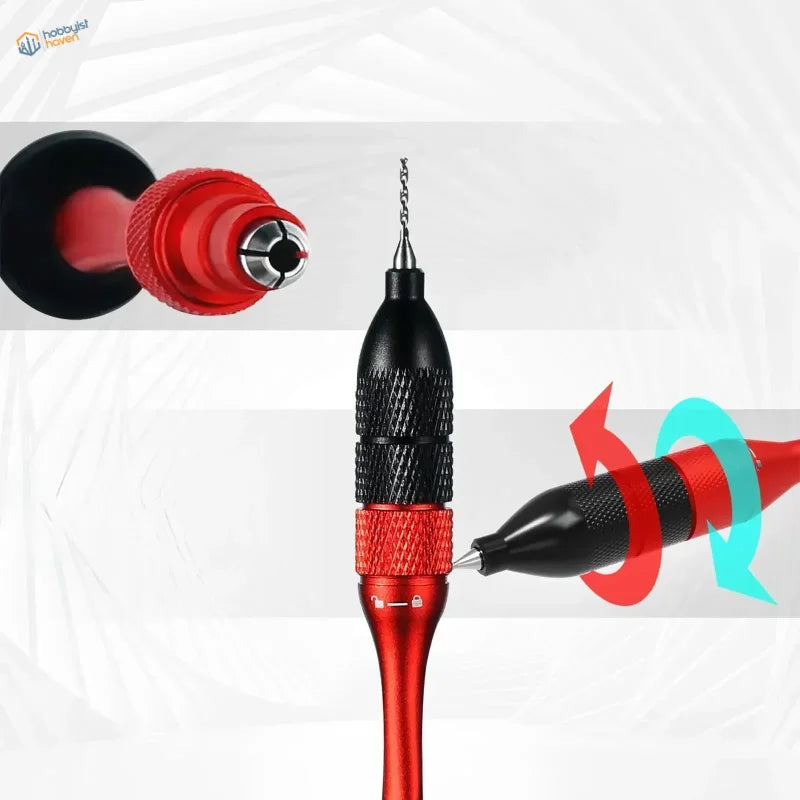 DSPIAE Next-Gen AT-SHD precision hand drill set with red black bit and textured grip