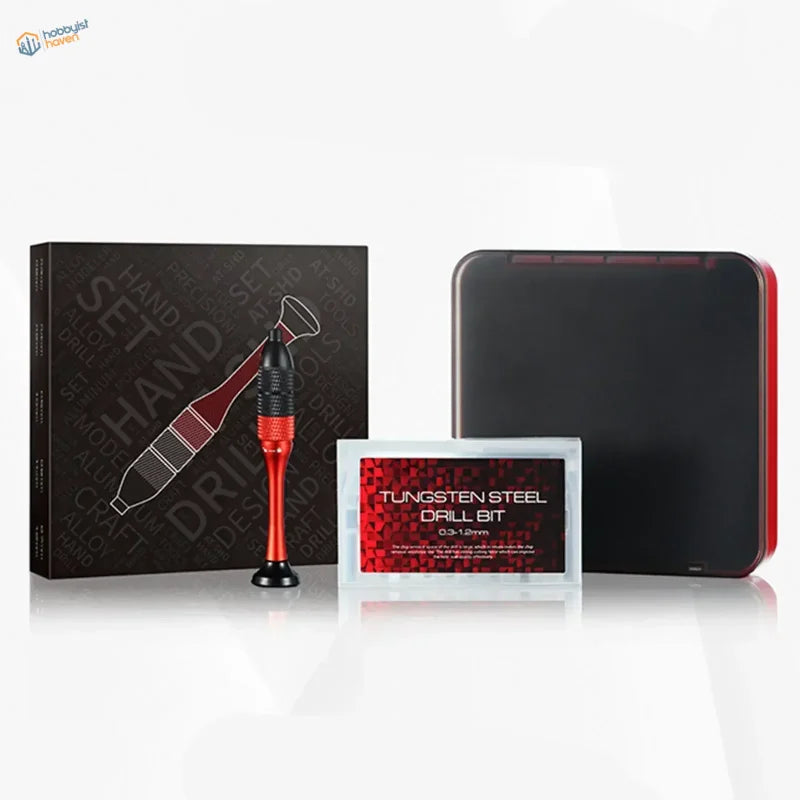 DSPIAE Next-Gen AT-SHD precision hand drill set in red black with bit in gift box