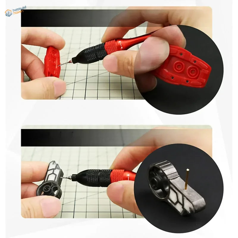 DSPIAE Next-Gen AT-SHD precision hand drill set with red black textured grip