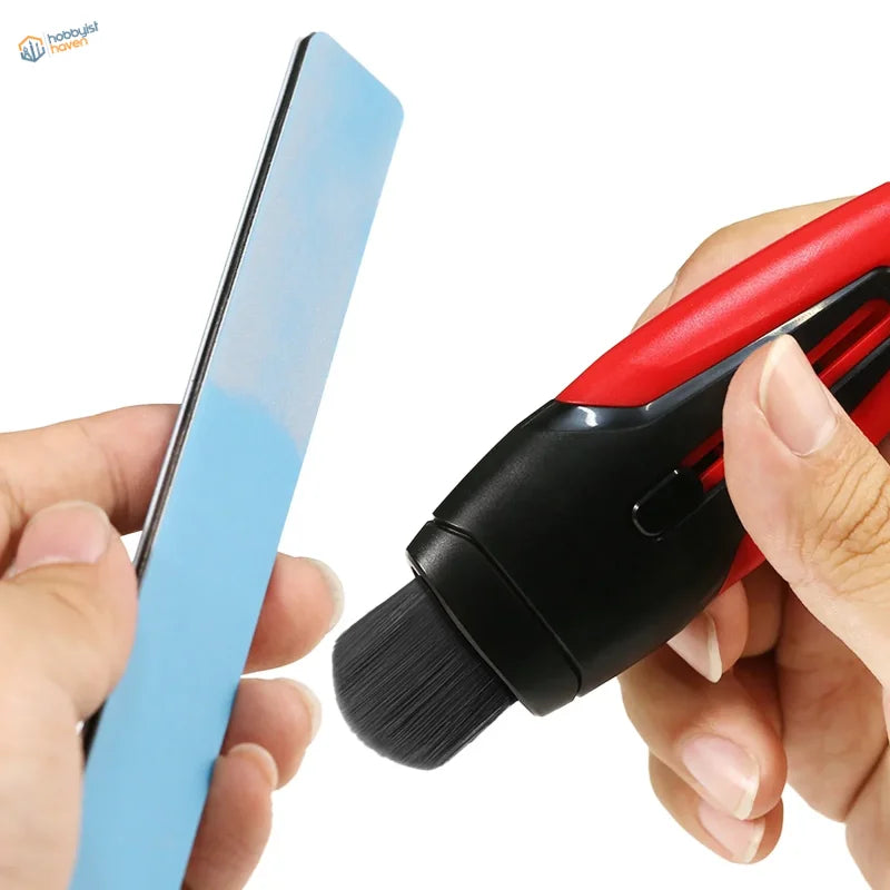 DSPIAE retractable dust brush with red black electric nail file
